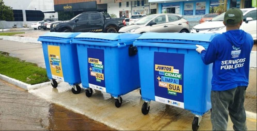 Prefeitura de Palmas implanta recuos para lixeiras em pontos estratégicos da cidade